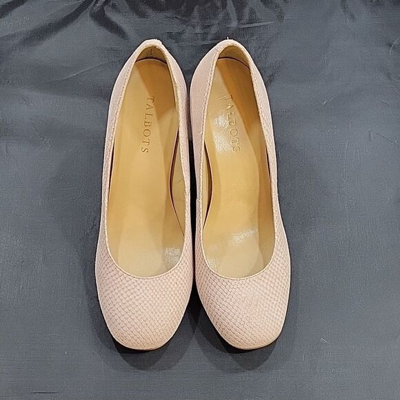 TALBOTS GENUINE LEATHER CLEAR HEEL INSET PUMPS SHOE - Picture 2 of 15